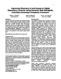thumnail for ImprovingDiscoveryofandAccesstoDigitalRepositoryContentsUsingSemanticWebStandards-ColumbiaUniversitysAcademicCommons_Postprint_v02.pdf