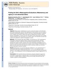 thumnail for Cosentino et al. - 2011 - Finding the self in metacognitive evaluations Met.pdf