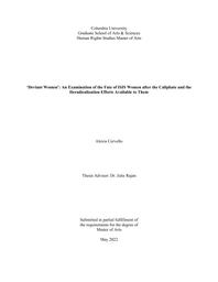 thumnail for Cervello - 2022 - ‘Deviant Women’ An Examination of the Fate of ISI.pdf
