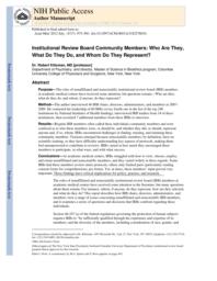 thumnail for Klitzman_Institutional Review Board Community Members,.pdf