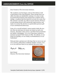 thumnail for Pollack - 2018 - University Seminars Letter from the Director.pdf
