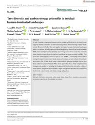 thumnail for Conservation Letters - 2020 - Osuri - Tree diversity and carbon storage cobenefits in tropical human‐dominated landscapes.pdf