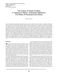 thumnail for Klitzman_The Impact of Social Contexts in Testing for alpha-1 Antitrypsin Deficiency.pdf