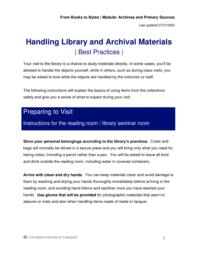 thumnail for Handling Library and Archival Materials_ Best Practices.pdf