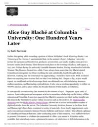 thumnail for Alice Guy Blaché at Columbia University_ One Hundred Years Later – Women Film Pioneers Project.pdf