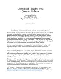 thumnail for Some Initial Thoughts about Quantum Malware 02092023.pdf