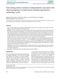 thumnail for Klitzman_Pain during embryo transfer is independently associated with clinical pregnancy in fresh_frozen ART cycles.pdf
