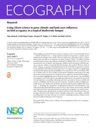 thumnail for Ecography - 2022 - Ramesh - Using citizen science to parse climatic and land cover influences on bird occupancy in a.pdf