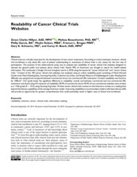 thumnail for Readability of cancer clinical trial websites 2020.pdf