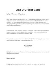 thumnail for ACT UP, Fight Back.pdf