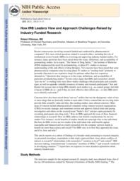 thumnail for Klitzman_How IRB Leaders View and Approach Challenges Raised by Industry-Funded Research.pdf