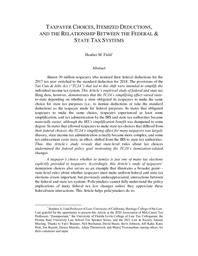 thumnail for Field_2021_TAXPAYER CHOICES, ITEMIZED DEDUCTIONS, AND THE RELATIONSHIP BETWEEN THE FEDERAL.pdf