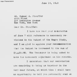 Letter from Frederick P. Ke...