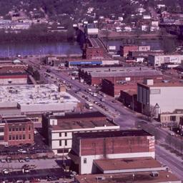 Aerial view, cityscape.