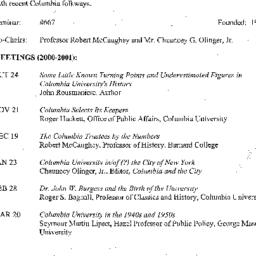 Schedules, History of Colum...