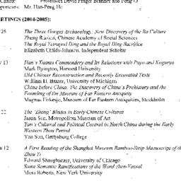 Schedules, Early China, sem...