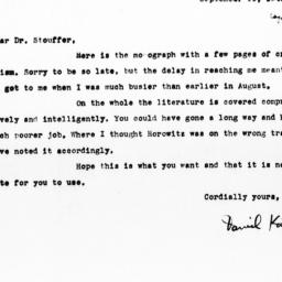 Letter from Daniel Katz to ...