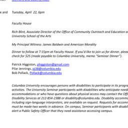 Announcements, 2014-04-22. ...