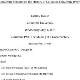 Minutes, 2016-05-04. Histor...
