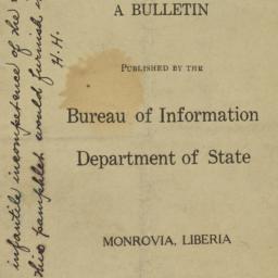 Liberia : a bulletin, 1923 ...
