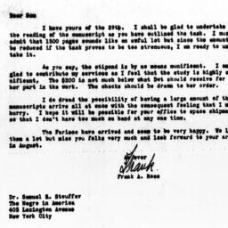 Letter from Frank A. Ross t...