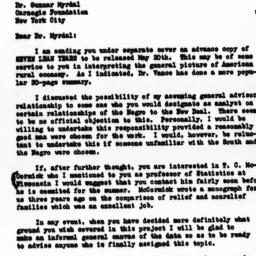 Letter from T.J. Woofter, J...