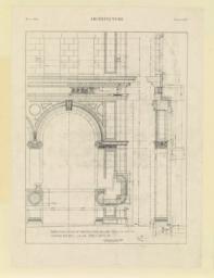 Plate LVII. 3/4 inch scale detail of ground floor arcade. Fifth Ave. façade. Gorham Building, S.W. cor. 5th Avenue & 36th St., N. Y. McKim, Mead & White, Archt's. 160 Fifth Avenue, N. Y. C.