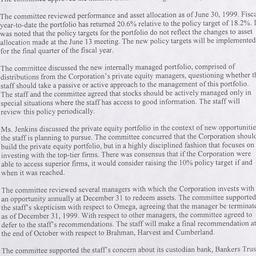 Investment Committee Meeting