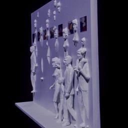 Model, oblique view of wall...