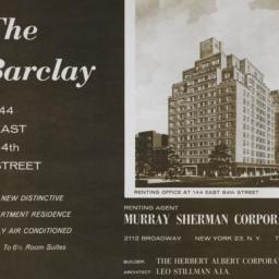 The Barclay, 144 E. 84 Street