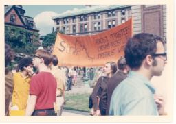 1968 counter commencement with orange banner
