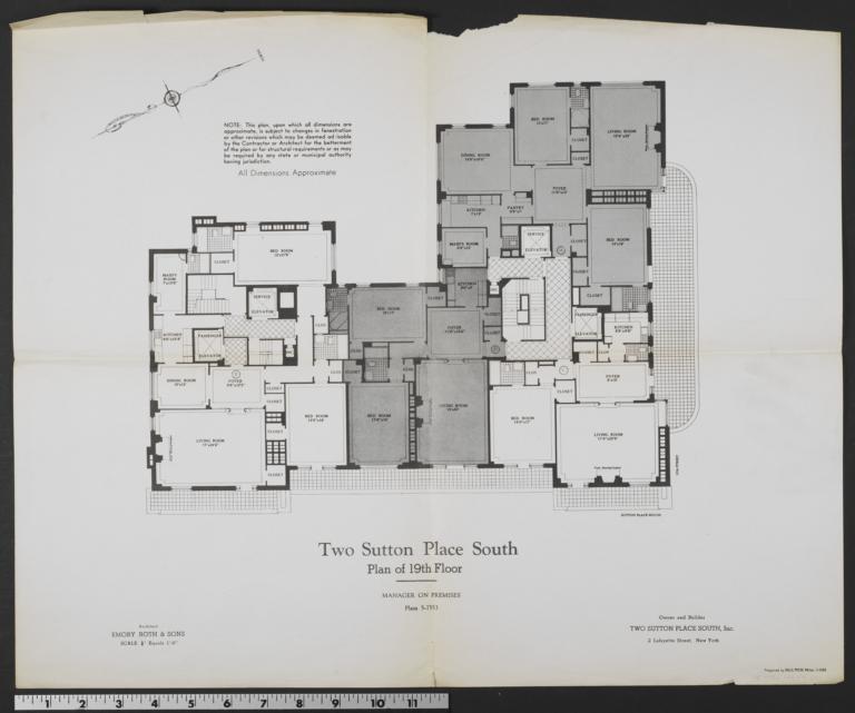 Two Sutton Place South, 2 Sutton Place South, Plan Of 19th Floor ...