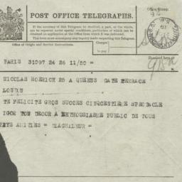 Telegram from "Diaghil...