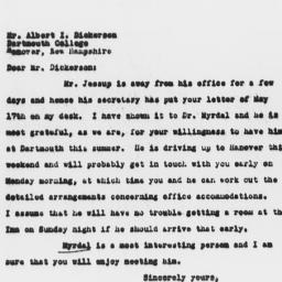 Letter from Charles Dollard...