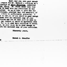 Letter from Samuel A. Stouf...