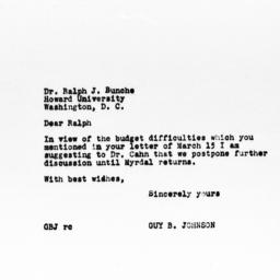 Letter from Guy B. Johnson ...