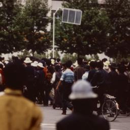 Tibetan demonstrators gathe...