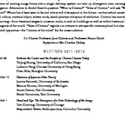 Schedules, Sites of Cinema,...