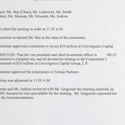 Investment Committee Meetin...
