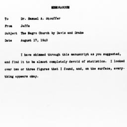 Memorandum from A.J. Jaffe ...