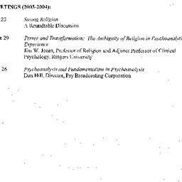 Schedules, Psychoanalytic S...