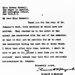 Letter from Richard H. Shry...