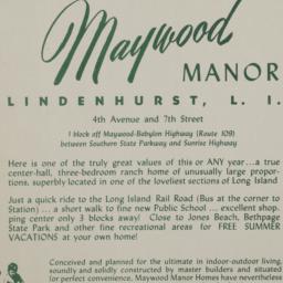 Maywood Manor, 4 Avenue And...