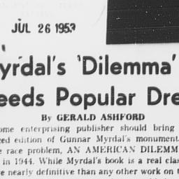 Article, "Myrdal's...