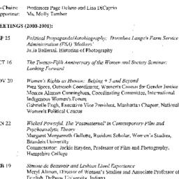 Schedules, Women and Societ...