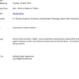 Announcements, 2014-04-29. ...
