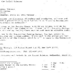 Announcements, 2002-04-10. ...