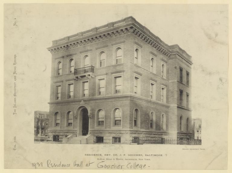 Residence, Rev. Dr. J. F. Goucher, Baltimore. McKim, Mead & White, Architects, New York