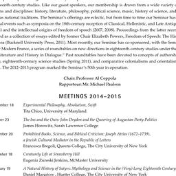 Schedules, Eighteenth-Centu...