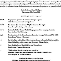 Schedules, Irish Studies, s...